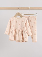 Платье и спортивные брюки в комплекте для девочек Next E66-456, Бежевый