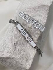 Вешалка петелька цепочка серебристая Миу. с белой эмалью