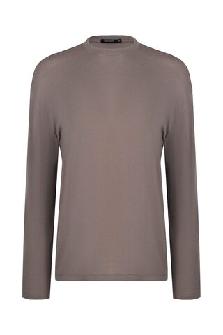 Тонкий трикотажный лонгслив с шерстью