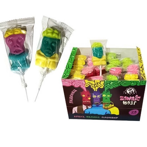Карамель на палочкеZOMBIE МОЗГ 1кор*4бл*28шт, 22гр
