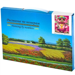 
          Картина по номерам Alingar, 20х30 см, 12 цветов, с акриловыми красками, холст на подрамнике, "Мишка с деньгами"