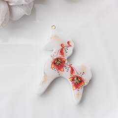 Подвеска Лошадка, хохлома, 50*45 мм, S007
