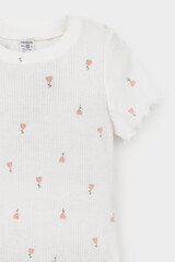 пижама  для девочки  К 1596-1/цветочная полянка,дымчатая роза