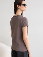 Нарядная футболка с принтом пайетками из премиального хлопка с эластаном  D49.123 (128809)