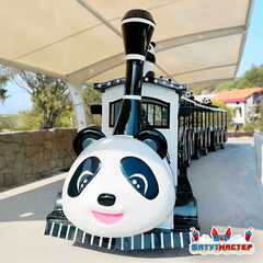 Детский безрельсовый аттракцион «В гостях у Панды», 3 вагона, 10 мест, с музыкой