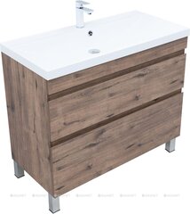 Aquanet 344148 Тумба Нота new 100 напольная 2ящ. цв.дуб веллингтон табак (344148) фото