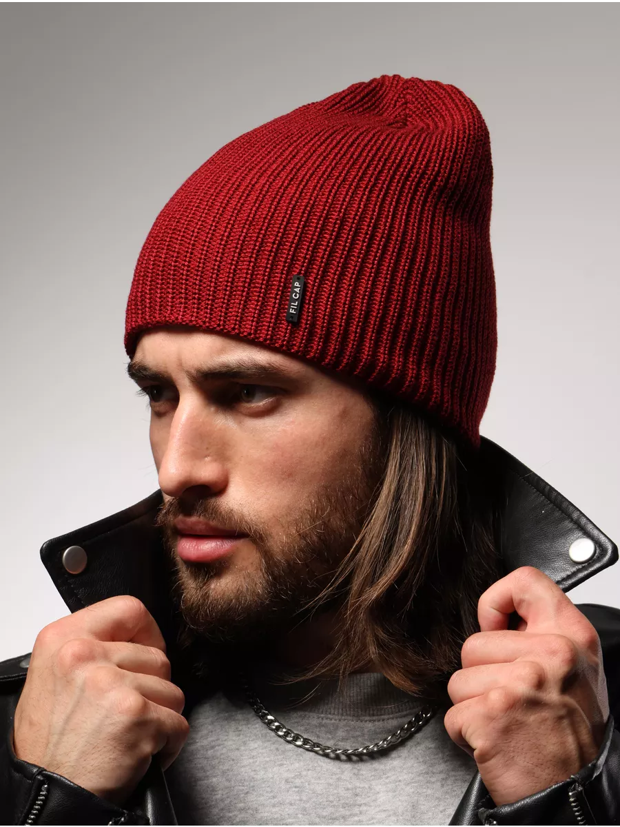 Шапка осенняя бини вязаная