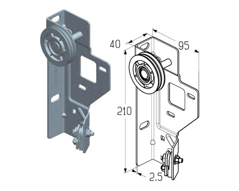 ALUTECH Кронштейн правый, B180SR
