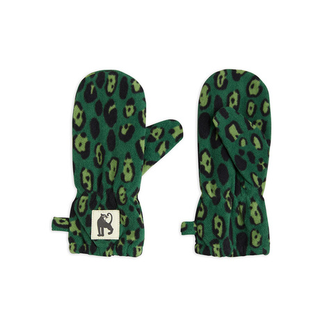 Флисовые Варежки Mini Rodini Leopard Green