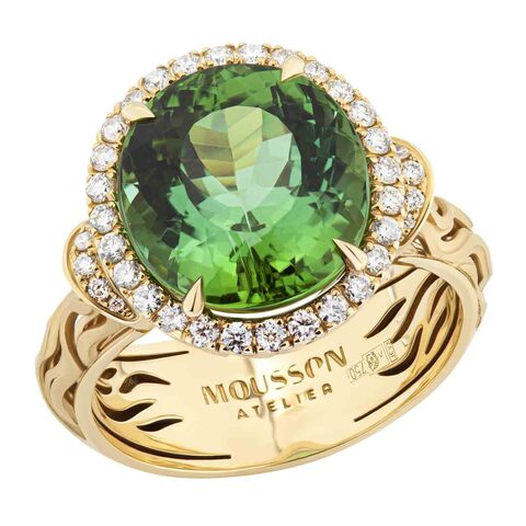 Кольцо с Турмалином и Бриллиантами, R0144-0/2