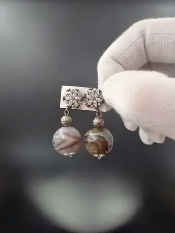 Сережки Агат Ботсваны 1