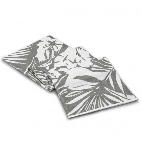 Полотенце пляжное 100x180 L'appartement Floral white/anthracite белый/темно-серый