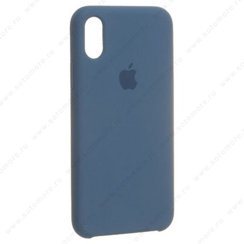 Накладка Silicone Case для Apple iPhone X синий