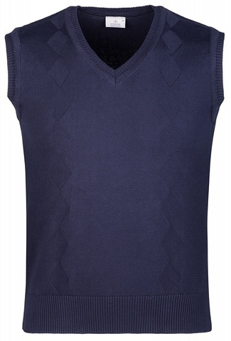 Синий жилет STENSER с V-образным вырезом
