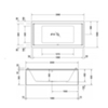 Duravit STARCK Ванна акриловая  прямоугольный вариант 2000x1000х460 mm, с 2 наклонами  для спины, цвет белый  700341000000000