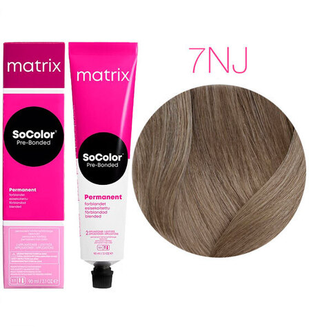 Matrix SoColor Pre-Bonded 7NJ блондин натуральный нефритовый, стойкая крем-краска для волос с бондером