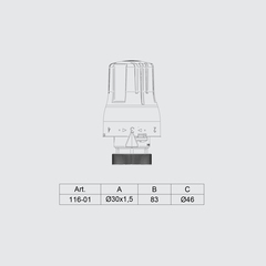 Термостатическая головка TE-SA со встроенным жидкостным датчиком 30x1,5 (116-01)