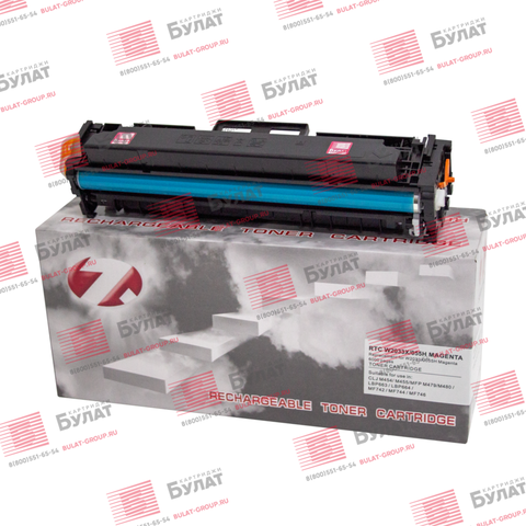 Тонер-картридж 7Q W2033X, 055HM (415X) для HP CLJ M454, M479, Canon LBP-663, MF742, без чипа (Пурпурный, 6000 стр.)