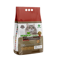 HOMECAT Ecoline древесный комкующийся наполнитель для кошачьих туалетов 12 л