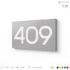 Номер на дверь 409, табличка на дверь для офиса, квартиры, кабинета, аудитории, склада, серая 120х70 мм, Айдентика Технолоджи