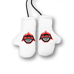 Перчатки боксерские комбинированные "ММА огонь", белые