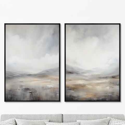 ArtNoMore - Набор из 2-х репродукций картин на холсте Landscape Collection, Grey foothills, 2024г.
