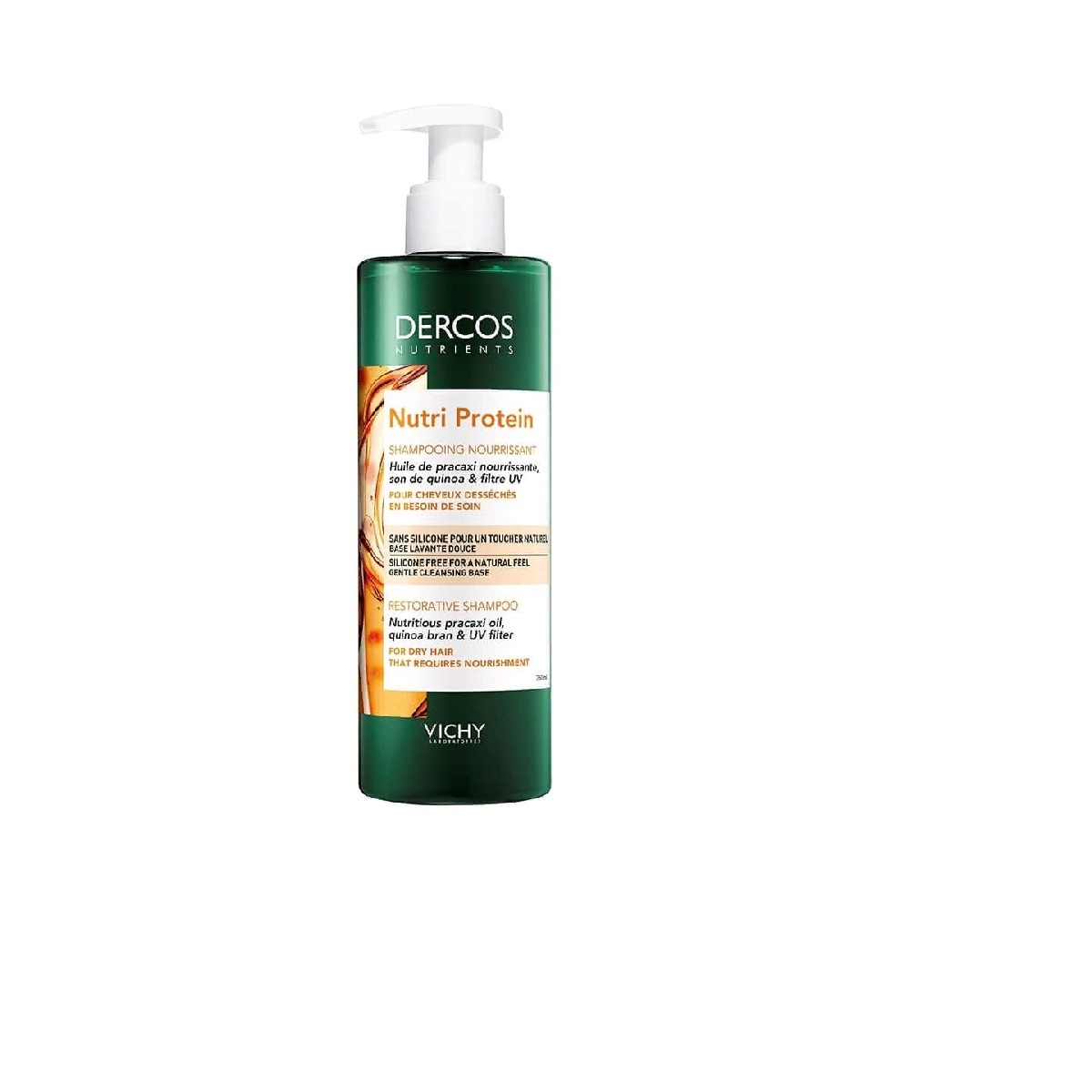Vichy Dercos Nutrients Nutri Protein Восстанавливающий шампунь для секущихся и поврежденных волос, 250 мл - купить в Москве за 1 799 руб.