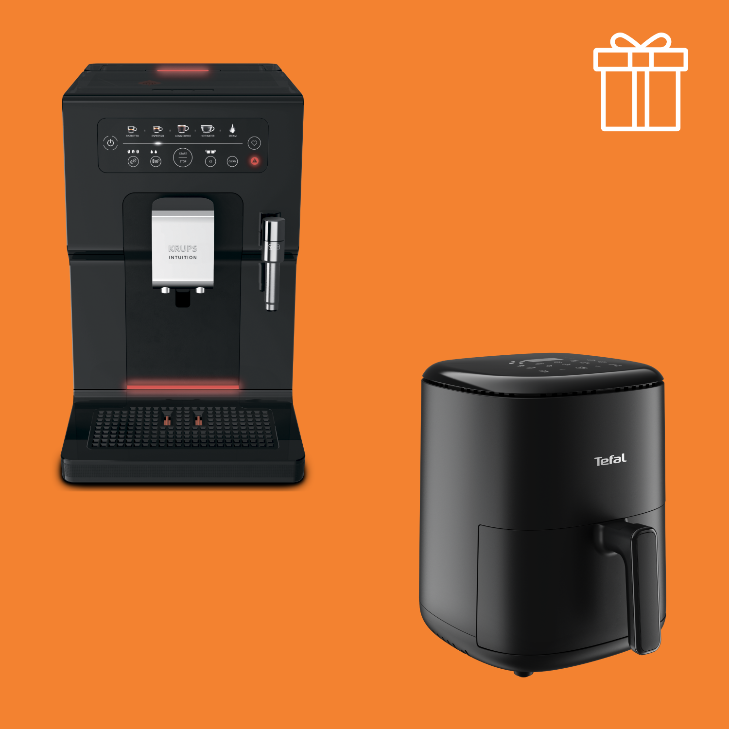 

Автоматическая кофемашина KRUPS EA870810 + Аэрогриль Tefal Easy Fry Compact, 3 л EY145810