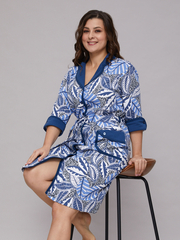 Халат Х-145/индиго-листья