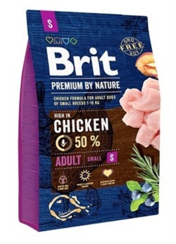 Brit Premium by Nature Adult S сухой корм для взрослых собак мелких пород 3кг