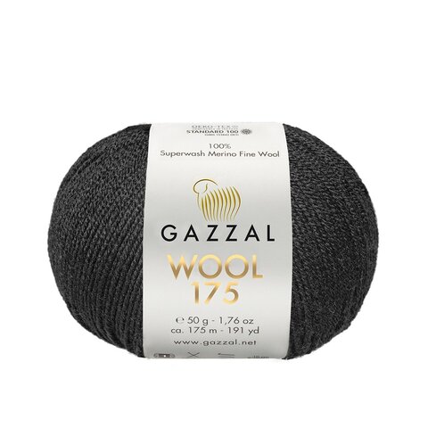 Пряжа Gazzal Wool 175 304 черный