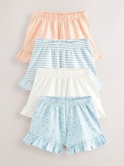 Шорты хлопковые с рюшами для девочки Next E65-371, Розовый, Голубой, Белый
