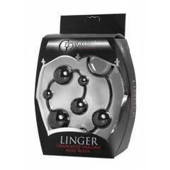 Анальные шарики Linger Graduated Anal Beads GreyGasms, черный, 35 см