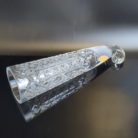 Кубок "Рог Изобилия" 21 см с резным декором, хрусталь, алмазная грань, СССР 1970-1990 гг