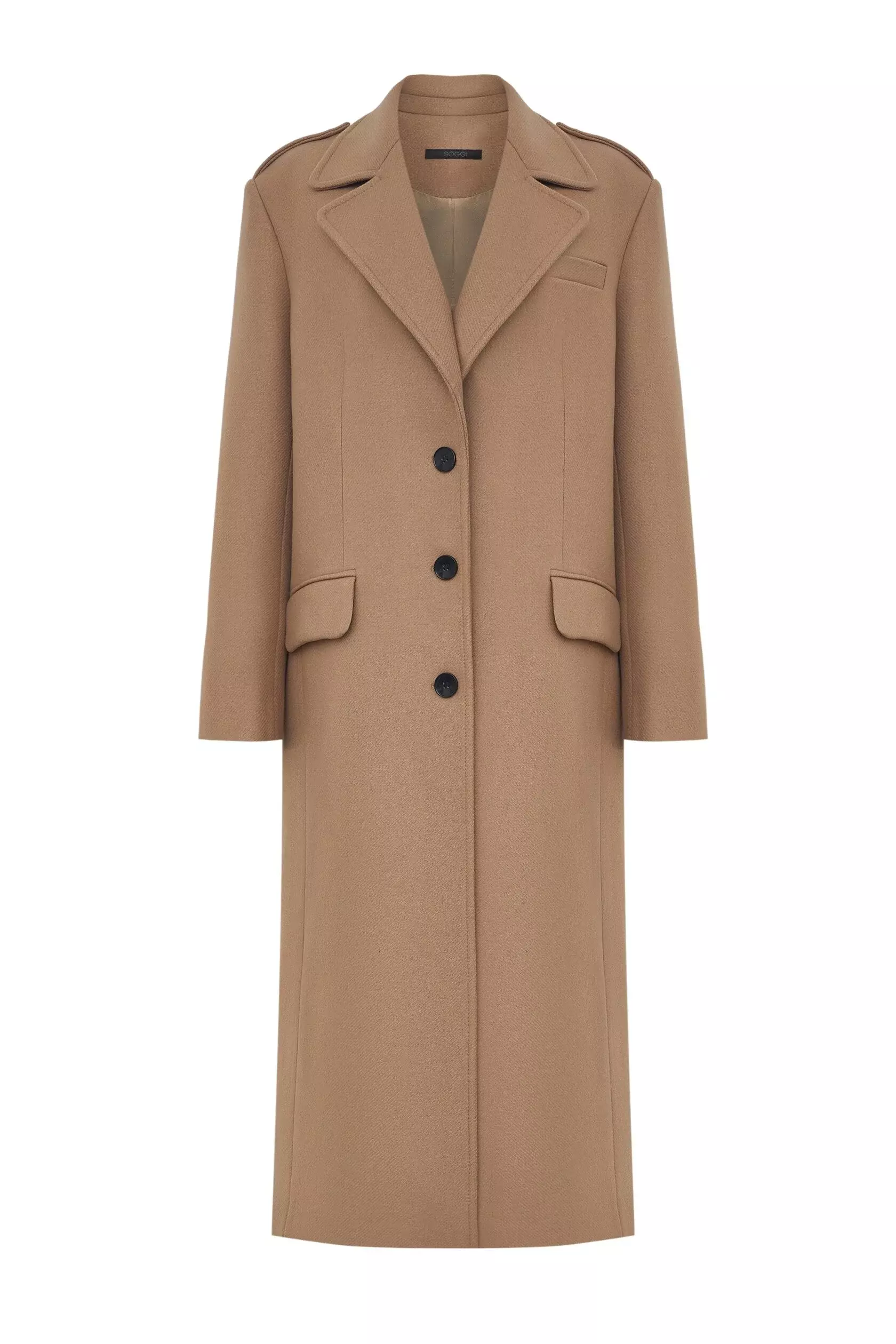 Пальто прямое, Бежевый