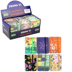 
          Записная книжка А7, Alingar, 7БЦ, бумвинил, ляссе, на резинке, ассорти, клетка, 96л., "MIX"