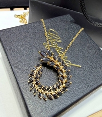 Комплект украшений колье с подвеской + серьги в стиле шопард с цветными вставками