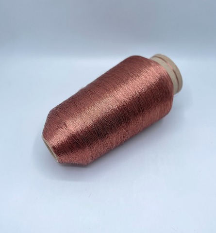 Torcitura di domaso, Zenzero, 1750м. 70% вискоза, 30% полиэстер(металлик), Медно-розовый(654), 37018