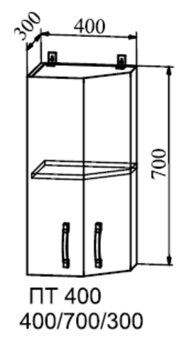 Кухня Манго шкаф верхний торцевой угловой 400