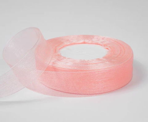 Лента органза (2,5см*45,70м), Нежно-розовый