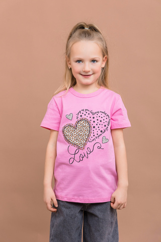 006_БК25 Футболка кор.рукав д/д, розовый