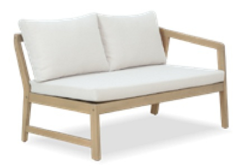 Модуль деревянный двухместный с подушками Tagliamento Nara, песочный