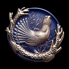 Силиконовый молд Глухарь (медальон) № 0483