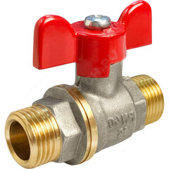 Кран шаровой латунь никель 11Б27фт1М Ду 15 Ру40 НР полнопроходной бабочка VALFEX VF.219.NB1.012