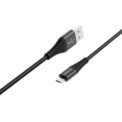 USB - микро USB Borofone BX52 Airy, 1.0м, круглый, 2.4A, силикон, цвет: черный