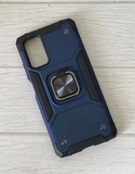 Противоударный чехол Strong Armour Case с кольцом для Xiaomi Redmi 9T / Redmi Note 9 4G (Синий)