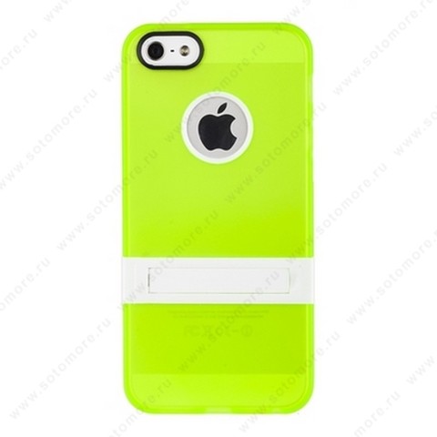 Накладка для iPhone SE/ 5s/ 5C/ 5 с подставкой салатовая