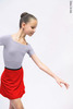 Kids set: T-leotard grey + skirt