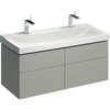 Шкафчик для раковины Geberit Xeno² шириной от 120 см, с четырьмя выдвижными ящиками: B=117.4см, H=53см, T=46.2см, Серый / Матовое покрытие