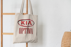 Сумка-шоппер с принтом Kia Optima (Киа Оптима) бежевая 004